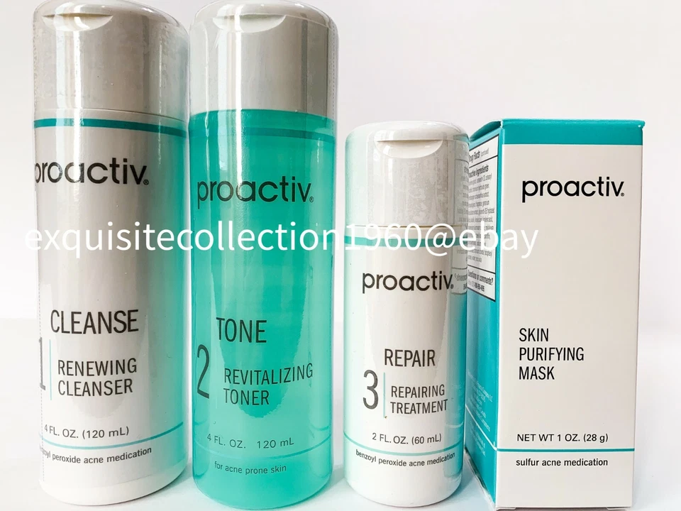 Proactiv 4pc 60 day Kit  3-Step System + Purifying Mask 01/2027 Expiry Free Ship - Image 1 of 1
