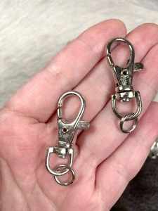Lobster Keychain lobster Clasp Swivel Head clips Key chain silver tone 50 pcs - Picture 1 of 9