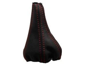 FIAT PANDA II (2003-2011) Soufflet Levier De Vitesse 100% Cuir - Couture Rouge - Imagen 1 de 1