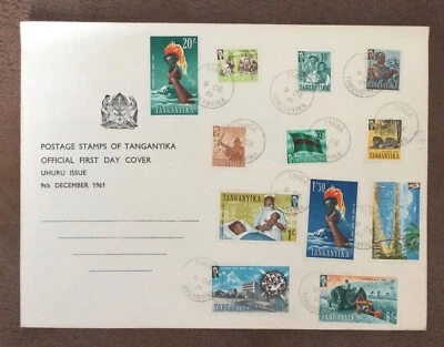 1961 Official First Day Cover Tanganyika FDC Sc45-56 Complete Set - Image 1 of 2