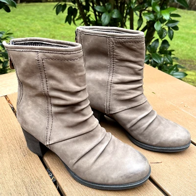 Rockport Cobb Hill Natashya Slouch Leather Boot Women's 9 Stone Foto 1 de 4