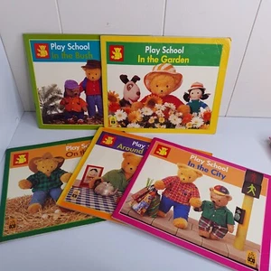 Play School ABC Kids Books Lot x5 PB Vintage 90s House Garden Bush City Farm - Bild 1 von 20