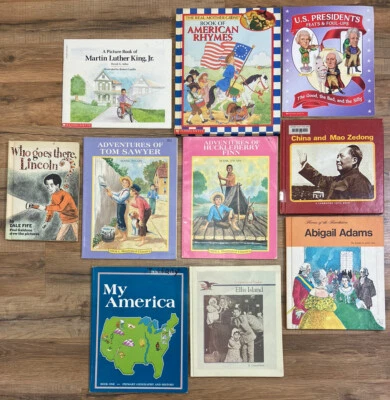 LOT of 10 Children’s Illustrated Historical Books America Lincoln MLK Mark Teain - Image 1 of 4