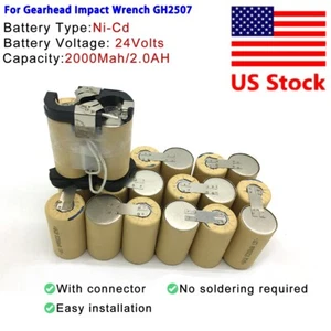 battery pack for Gearhead Cordless Impact Wrench GH2507 Part 24V 2000mAh - Picture 1 of 3