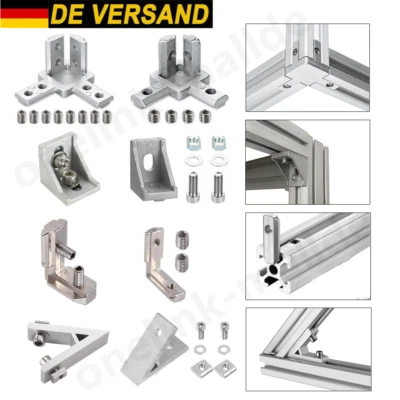 10-40stk Befestigungsmaterial Winkel Für 20x20 30x30 40x40 Nut 6 8 Alu-Profil  - Bild 1 von 4