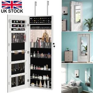 43'' Jewelry Cabinet Full Length Mirror Organizer Wardrobe Wall Door Lockable - Picture 1 of 9