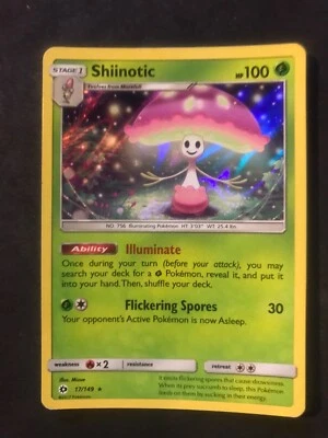 Pokémon TCG Shiinotic Sun & Moon Base Set 17/149 Holo Rare - Image 1 of 2