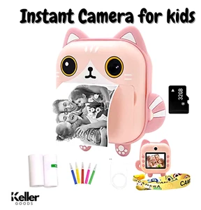 Instant Print Camera for Kids 1080P Digital Camera Toys HD Video Recorder (Cat) - Picture 1 of 5