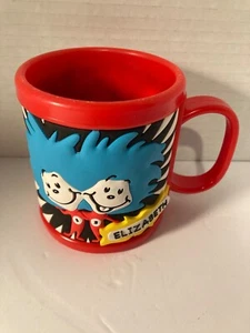 Universal Studios Dr Seuss Cat in the Hat Mug plastic NAME ELIZABETH ON MUG - Picture 1 of 6