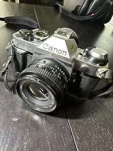 Canon AE-1 Program 35mm Film Camera /Canon FD 50 mm 1:1.8 + Xtra Zoom Lens/Flash - Picture 1 of 21