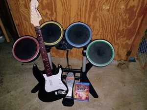 100% tested. Rock band 4 wireless drum set, wireless guitar and game for PS4 PS5 - Picture 1 of 9