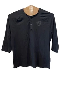 Gymshark Shirt Mens XXL Black Logo 3/4 Sleeve Solid Gym Fitness Activewear - Picture 1 of 10