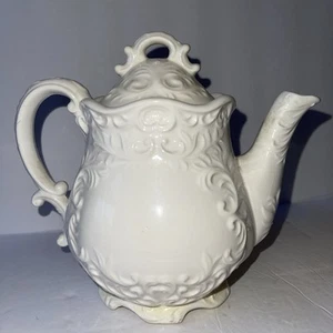 Napcoware Japan Provincial 7.25" Tall White Teapot w/ Embossed Pattern - Picture 1 of 20