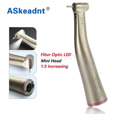 ASKEADNT Dental LED 1:5 Rotes Winkelstück Schnellläufer Mit Licht Top