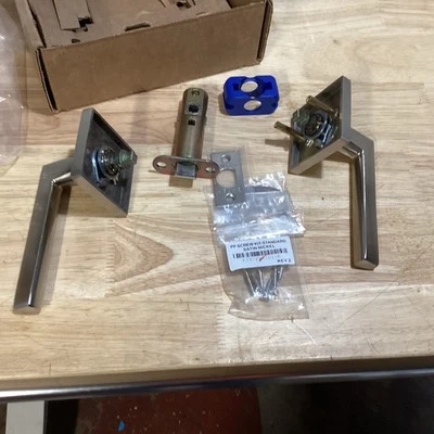 Juego de palancas de puerta de paso para zurdos Emtek 5110HLOUS15 Helios - níquel satinado*LEER* Foto 1 de 4