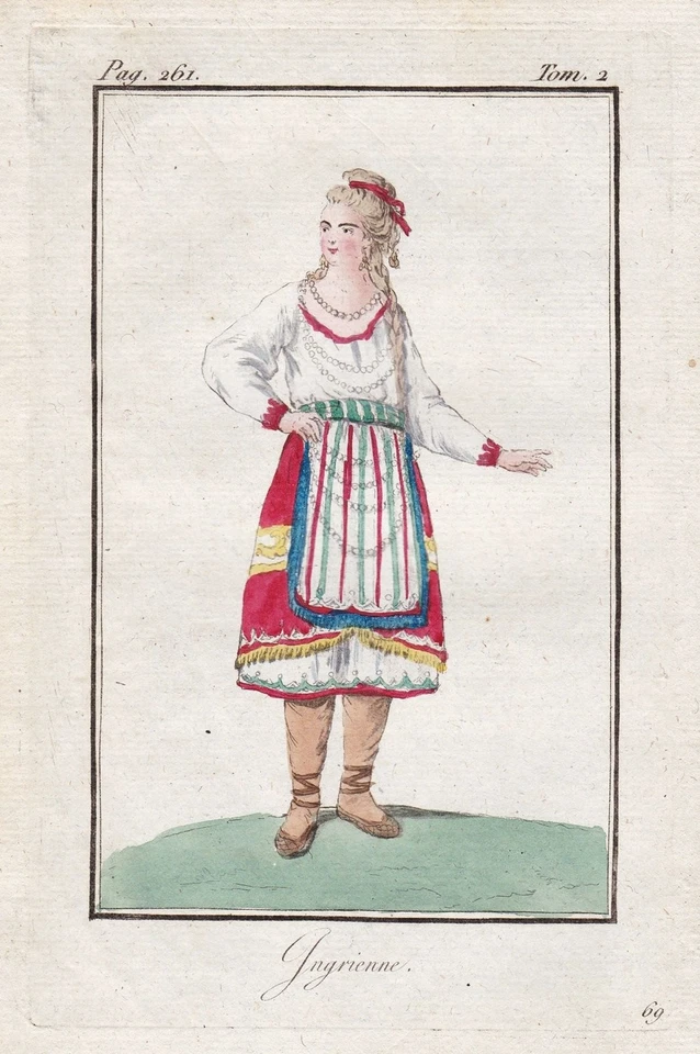 Ingria Ingermanland Russie Costume Trachten Gravure En Cuivre 1780 - Photo 1/1