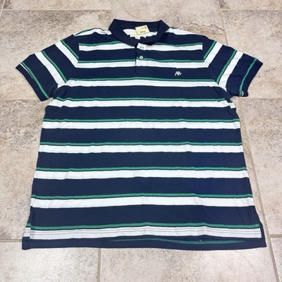 复古 Aeropostale Polo 衫男式 3XL 短袖条纹 Y2K 全新带标签柔软 — 第 1/4 张图片