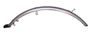 700c X 45mm (28")Full Length Front Plastic Mudguard Silver For Hybrid Bikes - Picture 1 of 4