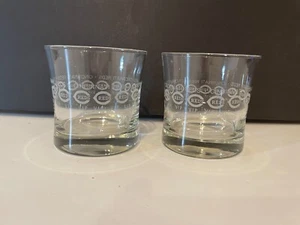 Two (2) Cincinnati Reds V.I.P / VIP Etched Rocks Glasses - 3 3/8” Tall - Picture 1 of 7