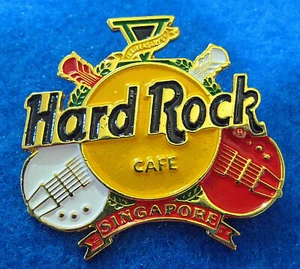 SINGAPORE 5th ANNIVERSARY CROSSED GUITARS ROMAN NUMERAL V Hard Rock Cafe PIN - Picture 1 of 1