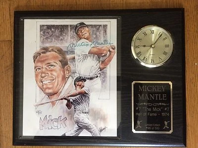 Placa de edición limitada firmada del Salón de la Fama de Mickey Mantle 1974 Foto 1 de 4