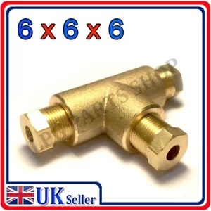 PEZZO A T 6x6x6 CONNETTORE RACCORDO COMPRESSIONE TEE GAS TUBO RAME ACCOPPIAMENTO - Foto 1 di 3