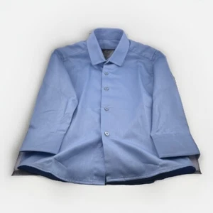 Black N Bianco Boys' Signature Oxford Long Sleeve Dress Shirt Baby Blue Size 4 - Picture 1 of 11