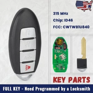 for Nissan Versa Sentra - 2013 2014 2015 - 2019 Smart Remote Key Fob CWTWB1U840 - Picture 1 of 6