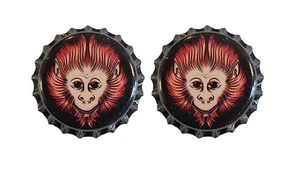 Beer Bottle Caps - Black Monkey - 1 Pair - Picture 1 of 3