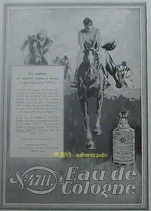 PUBLICITE 4711 EAU DE COLOGNE SAUT OBSTACLE COURSE CHEVAL DE 1928 FRENCH AD PUB - Imagen 1 de 1