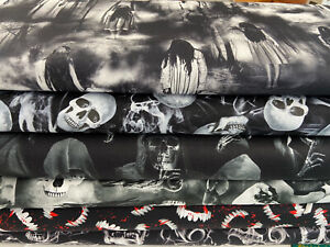 Timeless Treasures Wicked Cotton Fabric by 1/4M* or Panel Gothic Halloween Skull