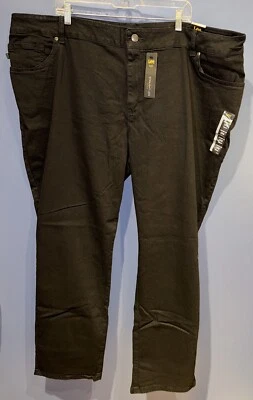 28W Jeans Lee Plus Womens Black Denim Stretch Relaxed Fit Straight Leg Dark Wash - Image 1 of 4