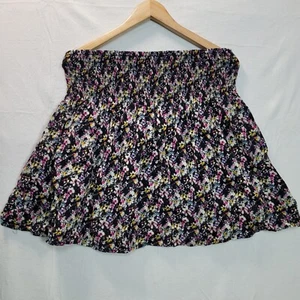 H&M Short Skater Skirt Women Size S Multicolour Floral Cotton - Picture 1 of 8