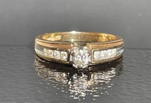 KEEPSAKE 14K YELLOW GOLD & DIAMOND ENGAGEMENT RING SIZE 6.75 - Picture 1 of 10