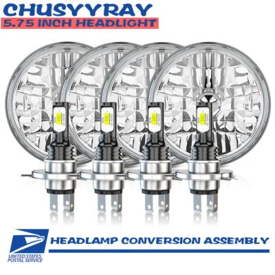 5.75" 5-3/4 inch Round LED Headlights High-Low for Ford Galaxie 500 62-74 - Image 1 of 4