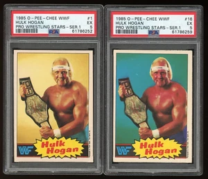 1985 O-Pee-Chee Hulk Hogan PSA 5 RC #1 and #16 WWF OPC Rookie Set Lot 252 259 - Picture 1 of 2