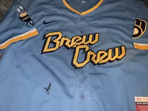 Jesus Made Signed Milwaukee Brewers Jersey Star Prospect JSA Auth - Picture 1 of 4