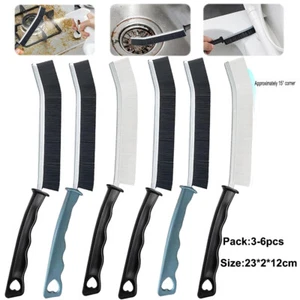 3/6x Multifunctional hard bristle Recess Crevice Brush House Gaps-Cleaning Tool - Picture 1 of 25