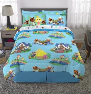 Animal Crossing 7 PC Comforter Bed Set FULL SIZE Reversible Nintendo Horizons