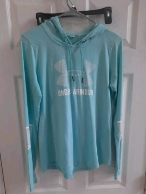 Under Armour Women's Mint Green Graphic Hoodie Pullover Hooded Tee shirt Size M - Image 1 of 4