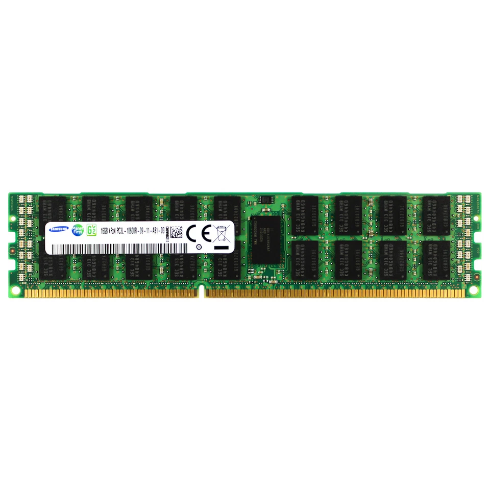 Samsung 16GB DDR3 ECC RDIMM 1333 MHz PC3-10600R 4Rx4 1.35V Server Memory RAM 16G - Image 1 of 1