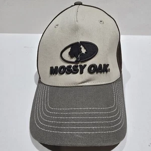 MOSSY OAK Adjustable Snapback Baseball Cap Embroidered Logo Hat Tan/Brown. - Picture 1 of 7