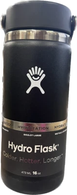 Hydro Flask Wide Mouth Insulated Water Bottle 16OZ - BLACK