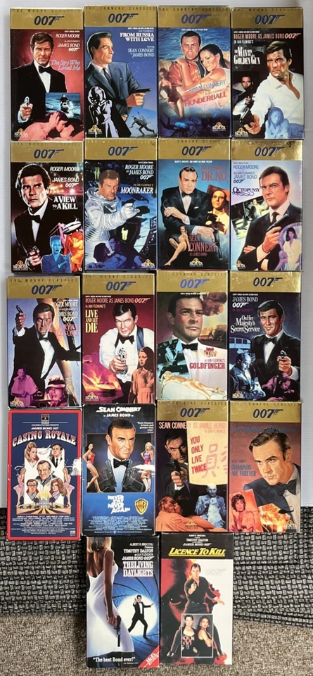 18 James Bond Movies VHS lot - see description for titles - Image 1 of 4