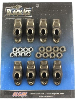 Elgin Rocker Arm Black Ice 3/8 Stud Mount 1.60 Ratio OEM For SBC (ICE410738) - Image 1 of 4