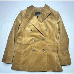 NWT Banana Republic Womens Tan Corduroy Double Breast Blazer Sports Coat - Sz 2P - Picture 1 of 7