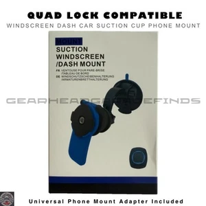 QUAD LOCK COMPATIBLE PARE-BRISE TABLEAU DE BORD VOITURE VENTOUSE TÉLÉPHONE SUPPORT KIT - Photo 1 sur 10