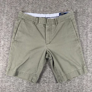 Polo Ralph Lauren Shorts Mens 31 Olive Green Slim Stretch Fit Chino Flat Front - Picture 1 of 11