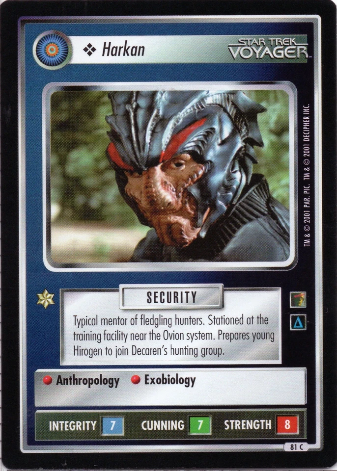 Star Trek CCG Harkan Near-Mint/NM Common – The Borg 2001 - Image 1 of 1