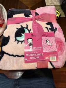 RARE NEW VINTAGE BETTY BOOP Micro Plush Fleece Blanket Ultra Soft Throw - Picture 1 of 2